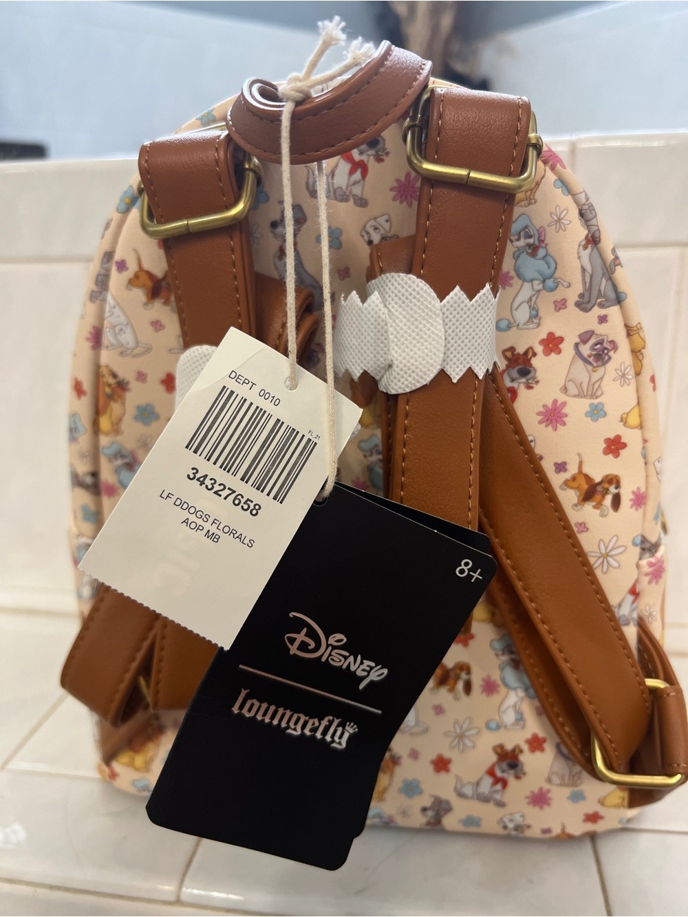Loungefly Disney Dogs Floral Mini Backpack - Picture 3 of 4